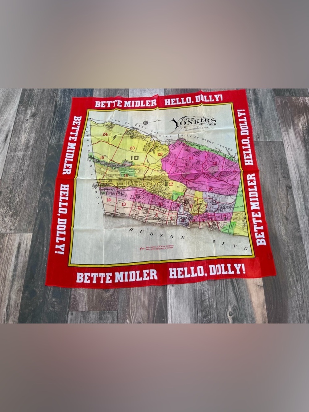 HELLO, DOLLY! Yonkers BROADWAY MUSICAL 100% Silk Scarf square Bette Midler